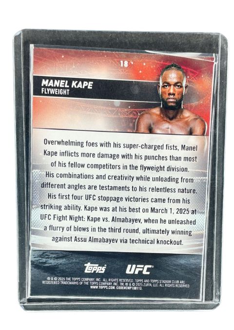 2025 Topps Stadium UFC Manel Kape #18
 Back