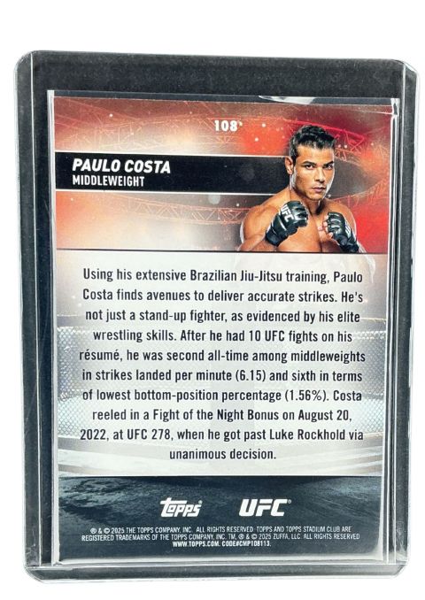 2025 Topps Stadium UFC Paulo Costa #108
 Back