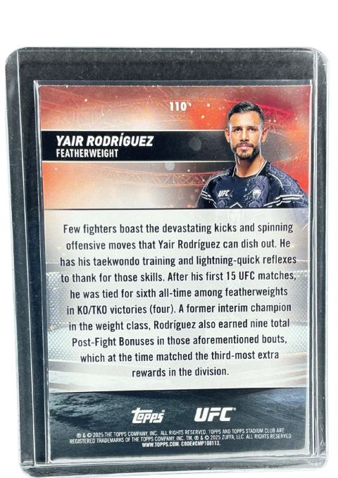 2025 Topps Stadium UFC Yair Rodriguez #110
 Back