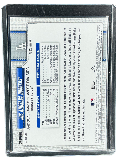 2026 Topps 75 Series 1 Los Angeles Dodgers #256
 Back