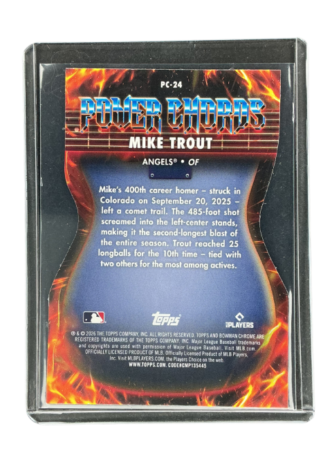 2026 Topps Bowman Chrome Baseball Mike Trout Power Chords #PC-24 Back