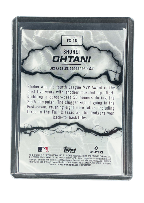 2026 Topps Bowman Chrome Baseball Shohei Ohtani Ielectric Sluggers #ES-18 Back