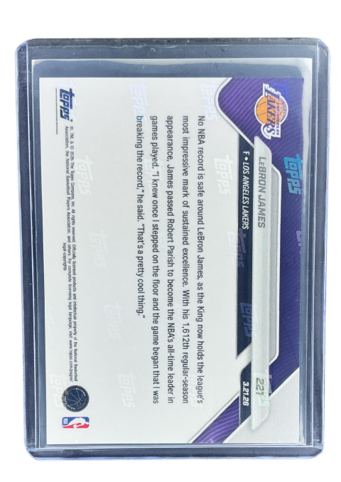 2026 Topps Now Lebron James #221
 Back