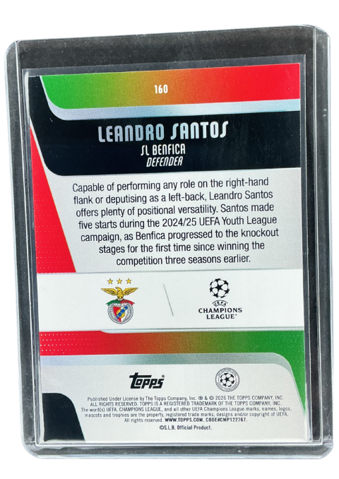 2026 Topps UEFA Club Competitions Leandro Santos #160
 Back