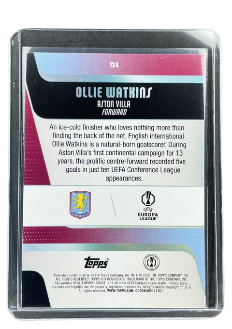 2026 Topps UEFA Club Competitions Ollie Watkins #124
 Back
