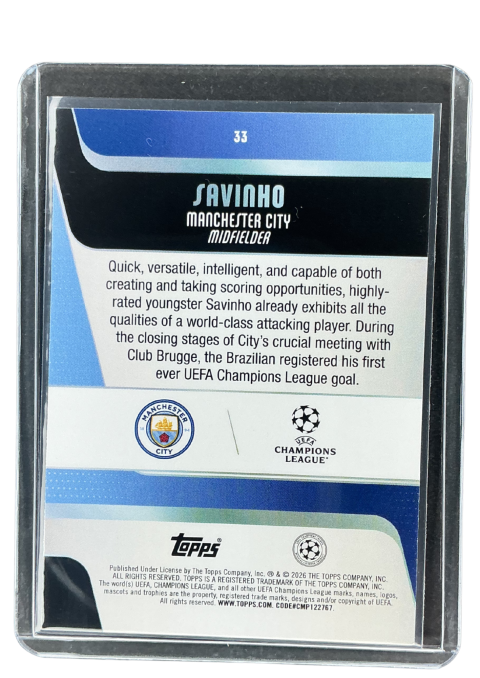 2026 Topps UEFA Club Competitions Savinho #33
 Back