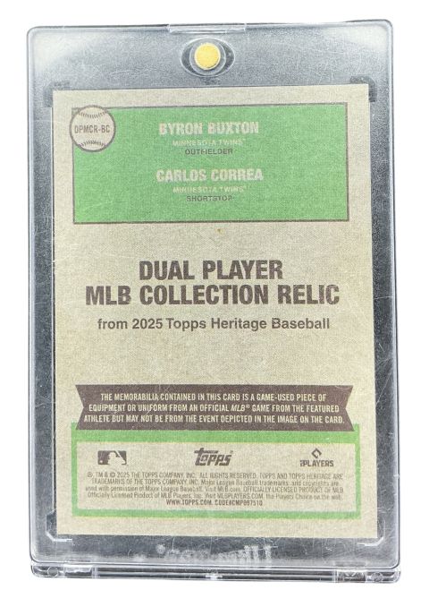 2025 Topps Heritage Baseball Dual Player MLB Collection Relic #DPMCR-BC
Back