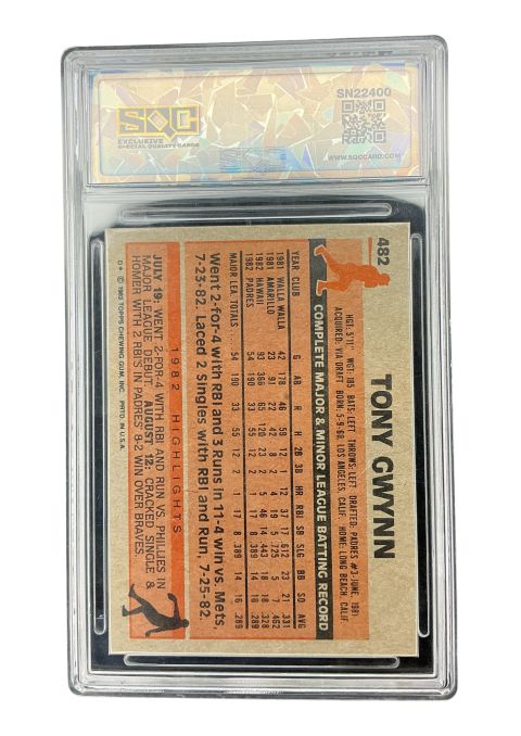 1983 Topps Chewing Tony Gwynn #482 SQC 8
Back
