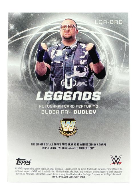 2025 Topps Universe WWE Legends Bubba Ray Dudley Autograph #LGA-BRD
Back