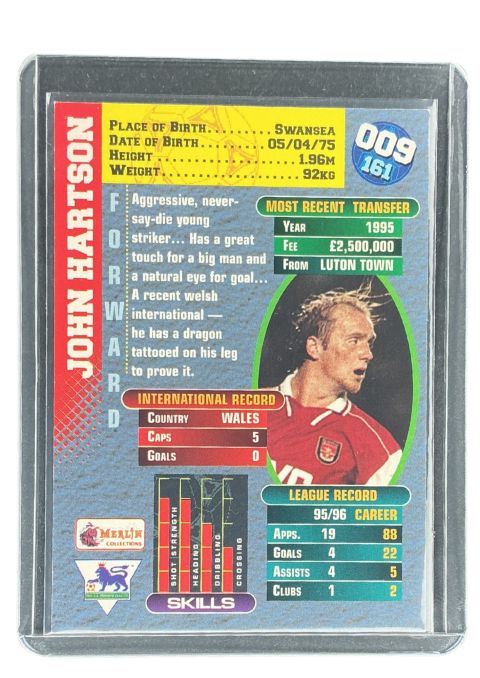 1996 Merlin John Hartson #009
 Back