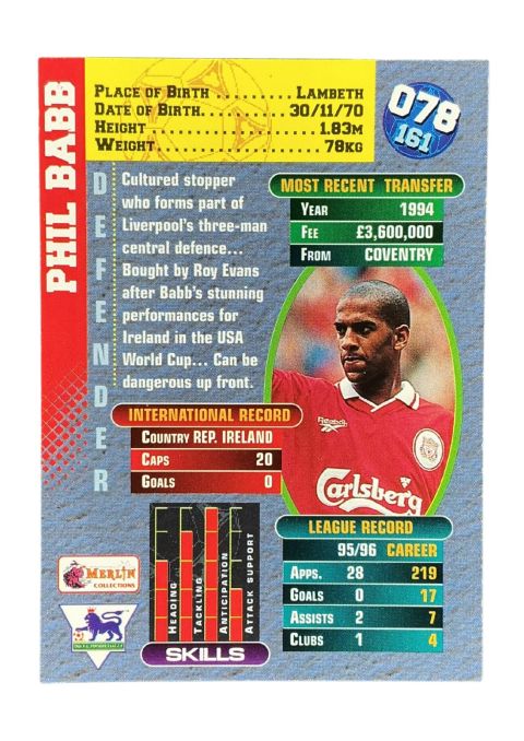 1996 Premier Gold Phil Babb #078 Back
