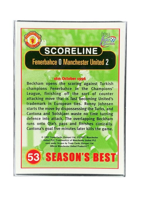 1997 Futera Fans Selection Manchester United Season Best #53 Back