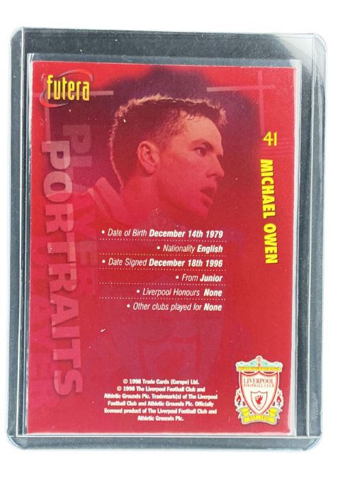 1998 Futera Liverpool Michael Owen #41
 Back