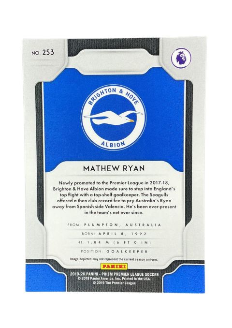 2019-20 Panini Prizm Premier League Mathew Ryan #253 Back