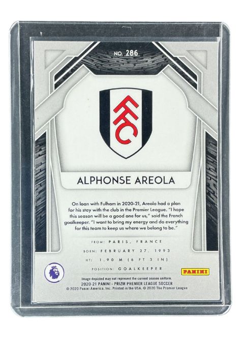 2020 Panini Prizm Premier League Alphonse Areola #286
 Back