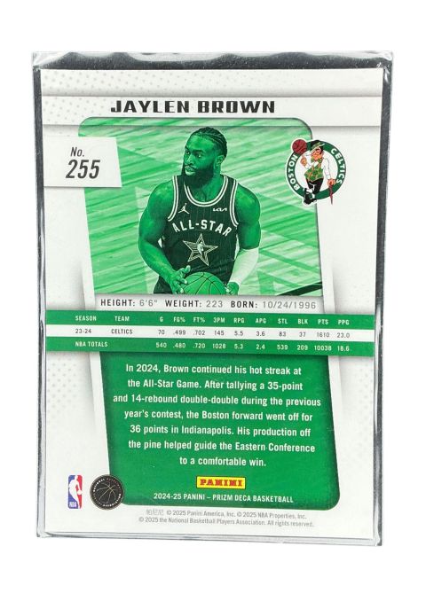 2024-25 Panini Prizm Basketball Jaylen Brown #255 Back
