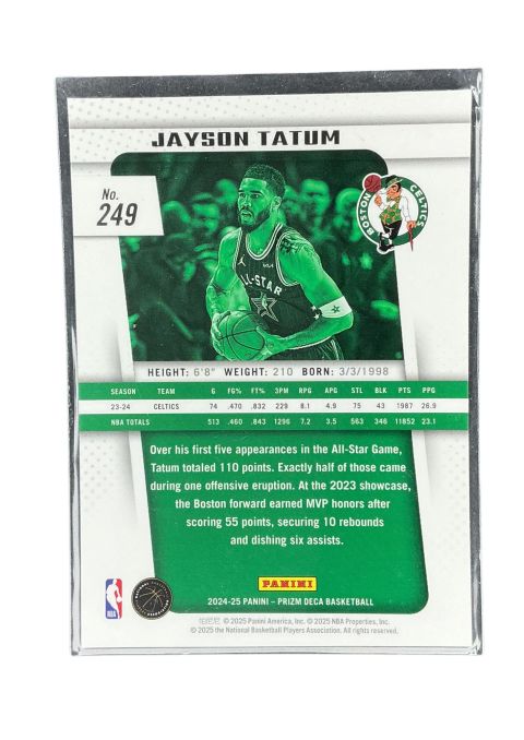 2024-25 Panini Prizm Basketball Jayson Tatum #249 Back