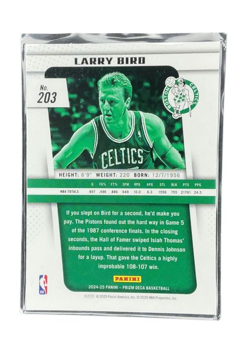 2024-25 Panini Prizm Basketball Larry Bird #203 Back