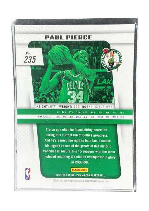 2024-25 Panini Prizm Basketball Paul Pierce #235 Back