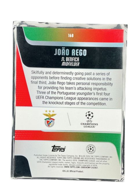 2025-26 Topps Chrome UCC Joao Rego #168 Back