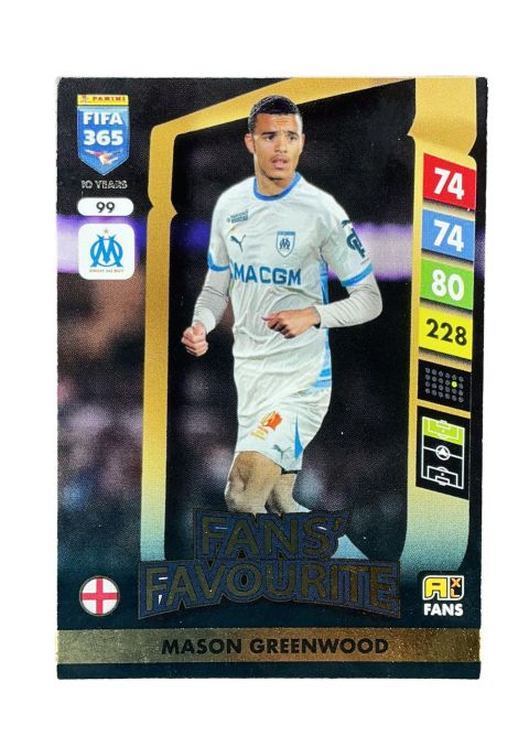2025 Panini FIFA 365 Adrenalyn XL Fans Favourite Mason Greenwood #99 Front