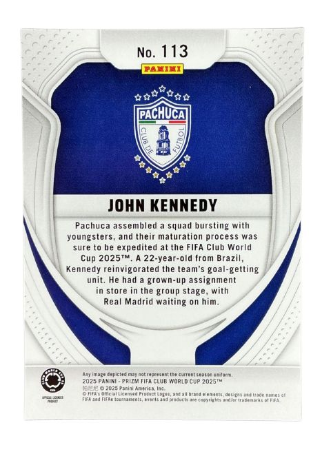 2025 Panini Prizm FIFA Club World Club John Kennedy #113 Back