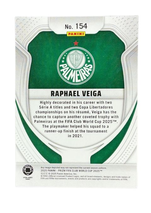 2025 Panini Prizm FIFA Club World Club Raphael Veiga #154 Back