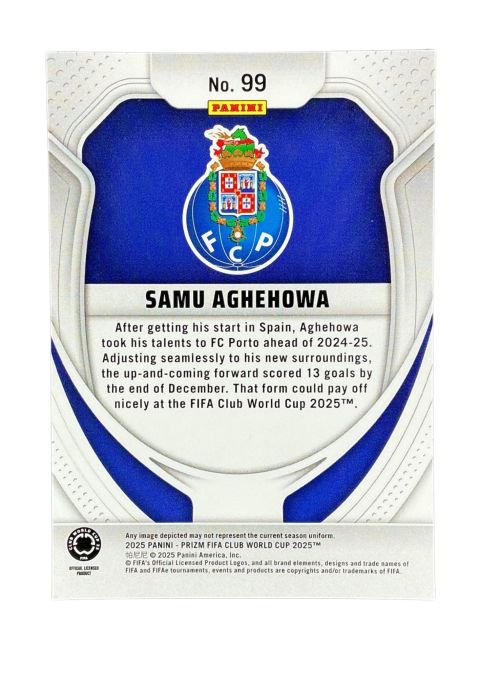 2025 Panini Prizm FIFA Club World Club Samu Aghehowa #99 Back