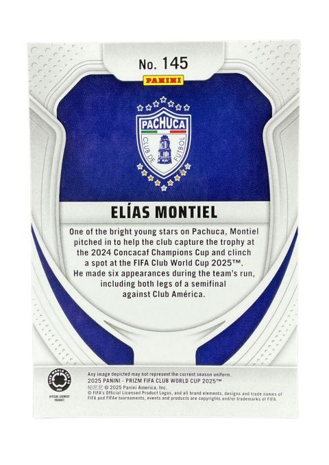 2025 Panini Prizm FIFA Club World Cup Elias Montiel RC #145 Back