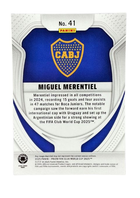 2025 Panini Prizm FIFA Club World Cup Miguel Merentiel RC #41 Back