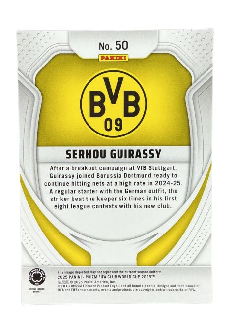 2025 Panini Prizm FIFA Club World Cup Serhou Guirassy #50 Back