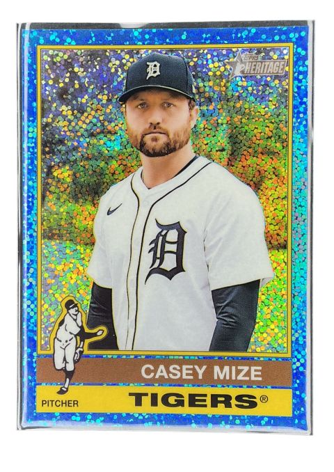 2025 Topps Heritage Casey Mize Parallel Blue Sparkle #598 Front