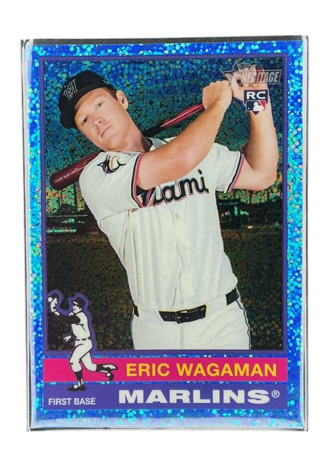 2025 Topps Heritage Eric Wagaman RC Parallel Blue Sparkle #679 Front
