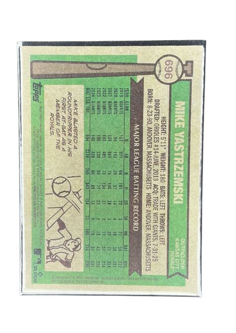2025 Topps Heritage Mike Yastrzemski Blue Border #696 Back