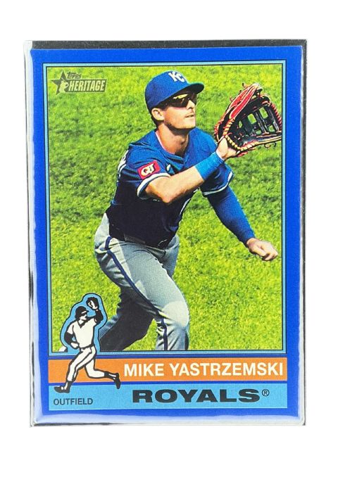 2025 Topps Heritage Mike Yastrzemski Blue Border #696 Front