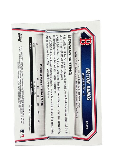 2026 Topps Bowman Baseball Hector Ramos #BP-128 Back