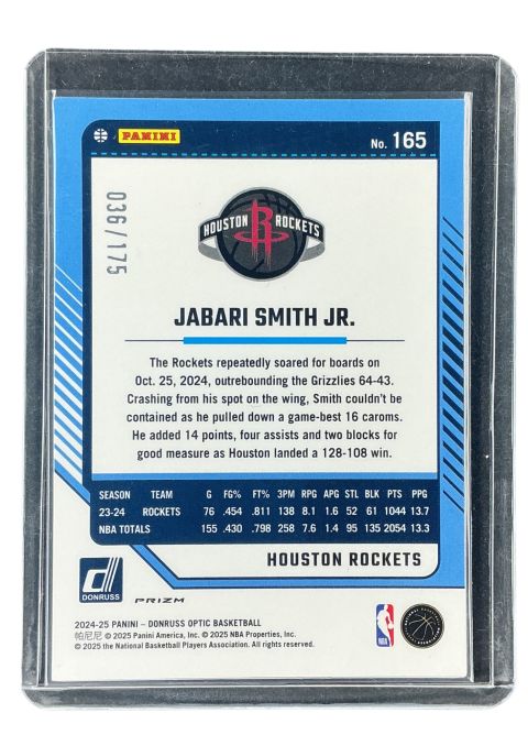 2024 Panini Donruss Optic Jabari Smith /175 #165
Back