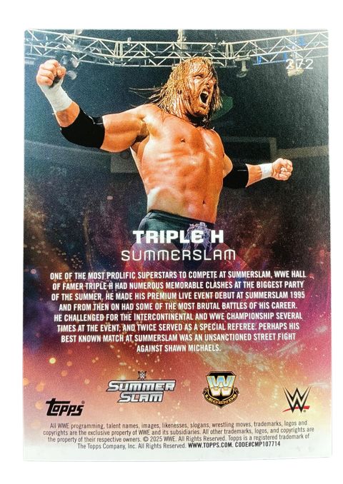 2025 Topps Universe WWE Triple H SummerSlam #272
Back