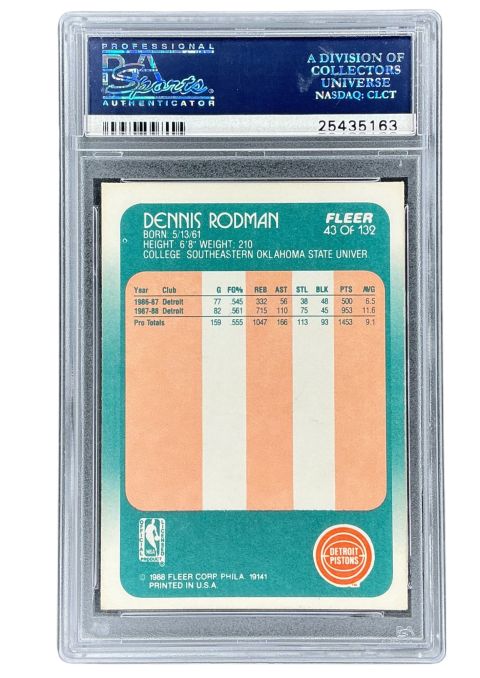 1988 Fleer Dennis Rodman #43 PSA Auto
Back