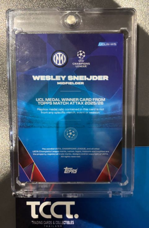 2025-26 Topps Match Attax Wesley Sneijder UCL Medal Winner Relic #UCLW-WS