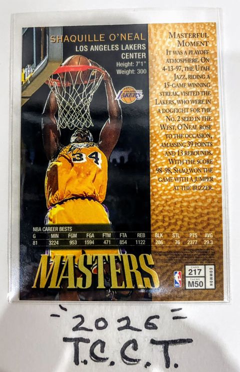 1997 Topps Finest Basketball Shaquille O'Neal #217 Front