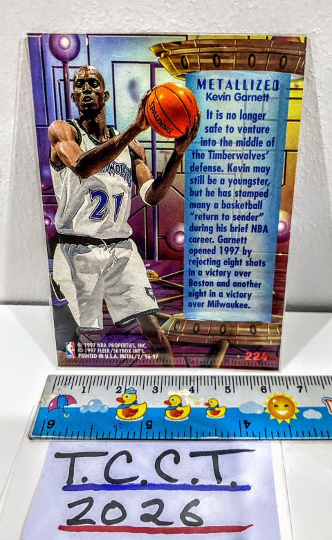 1996 Skybox Metal Metallized Kevin Garnett #224 Back