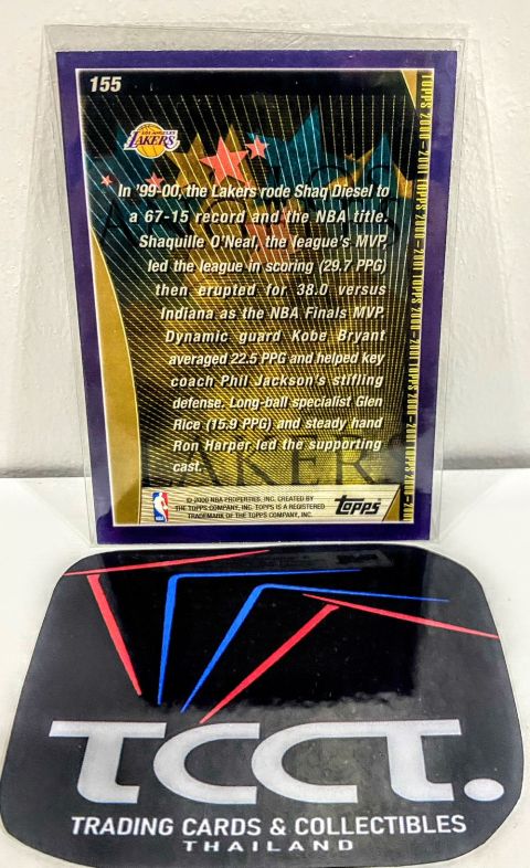 2000 Topps Shaquille O Neal Lakers Championship #155 Back