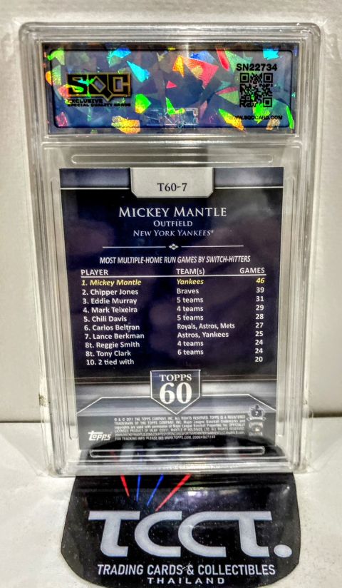 2011 Topps 60 Mickey Mantle #T60-7 SQC 9 Back