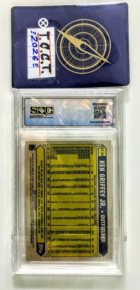 2022 Topps Series 1 1987 Series Ken Griffey JR #T87-50 SQC 9 Back